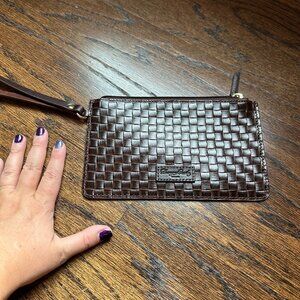 NWOT Dooney & Bourke Dark Brown Woven Wristlet